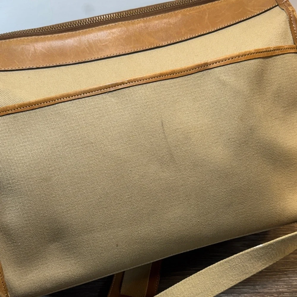 Brahmin & Sperry tan Canvas and Leather Men's messenger Bag